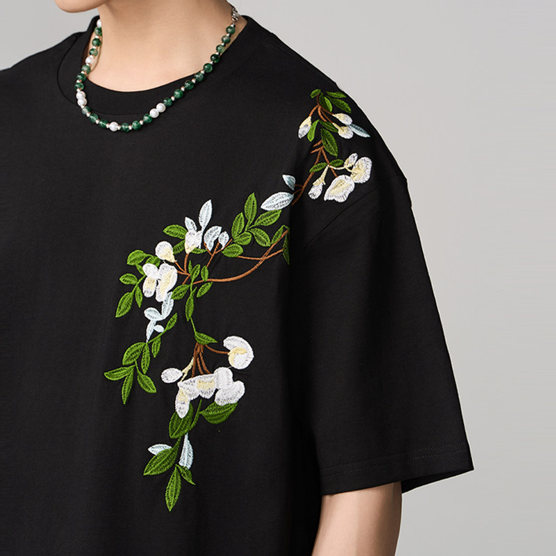 CNEW�����24ss����ʽɽ�軨ӡ�´�����֯�������T�� ��Ůͬ��