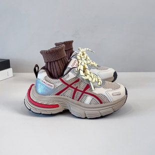 儿童透气防滑鞋 休闲学生鞋 25年真皮男童软底运动鞋 女童潮牌老爹鞋