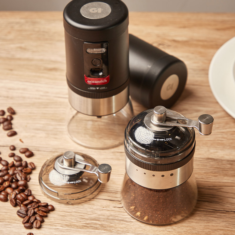 oceanrich 电动咖啡豆研磨机家用小型研磨器便携式手摇咖啡磨豆机