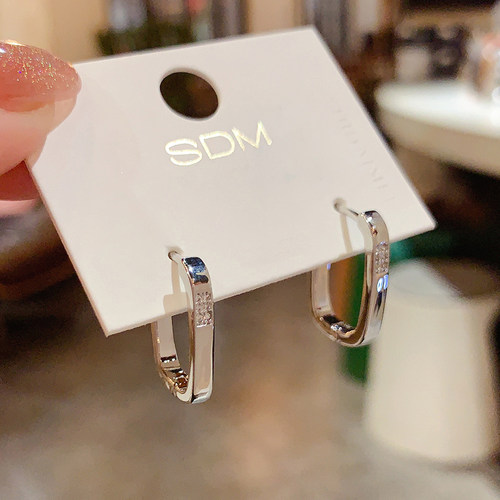 冷淡风几何金属耳圈高级感耳扣女