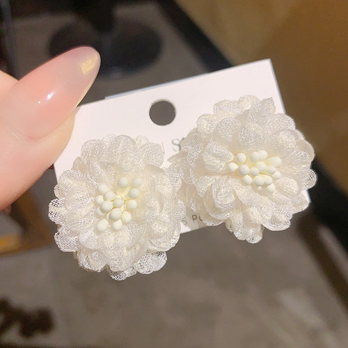 高级感仙气花朵耳钉独特夸张耳环