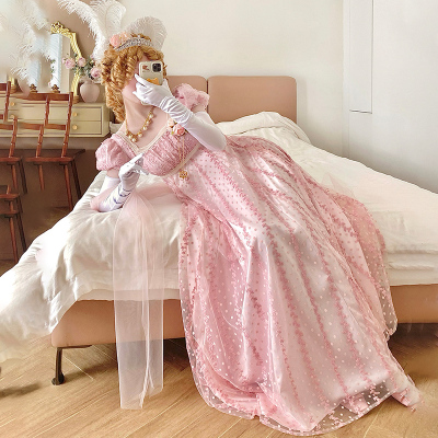 原创帝政风lo薄雾蔷薇连衣裙