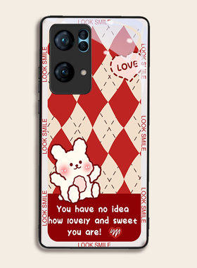 菱格兔子适用OPPOreno7pro+手机壳6/5硅胶96findR17钢化玻璃a7293