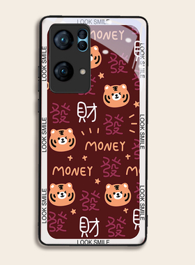 发财虎头适用OPPOreno7pro+手机壳6/5硅胶96findR17钢化玻璃a7293