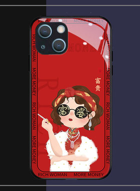 可爱富婆适用苹果13pro手机壳12max11钢化玻璃iphone硅胶xr7sx8/6