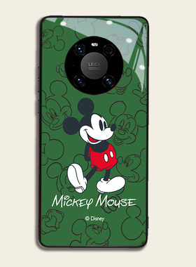 绿色米奇适用华为mate40手机壳30epro液态硅胶P50/40/30nova9/875