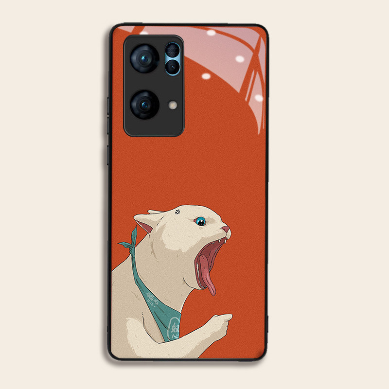 委屈猫咪适用OPPOreno7pro+手机壳6/5硅胶5a92findR17钢化玻璃a72