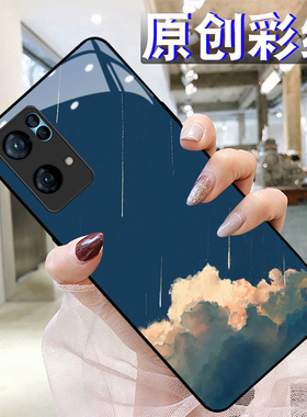 夜色流星适用OPPOreno7pro+手机壳6/5硅胶96findR17钢化玻璃a7293