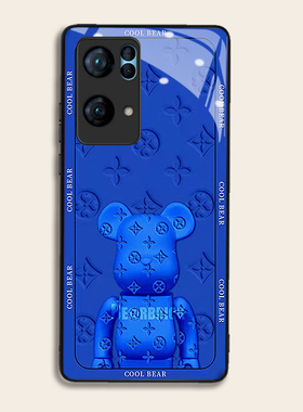 印花暴力熊适用OPPOreno7pro+手机壳6/5硅胶96findR17钢化玻璃a72