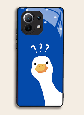 蓝色问号鸭适用小米12pro手机壳11ultra10青春cc9civi红米note11+