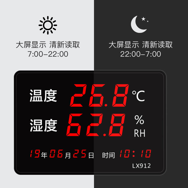 乐享电子干温湿度计表家用室内外工业用高精度显示器检测仪壁挂式