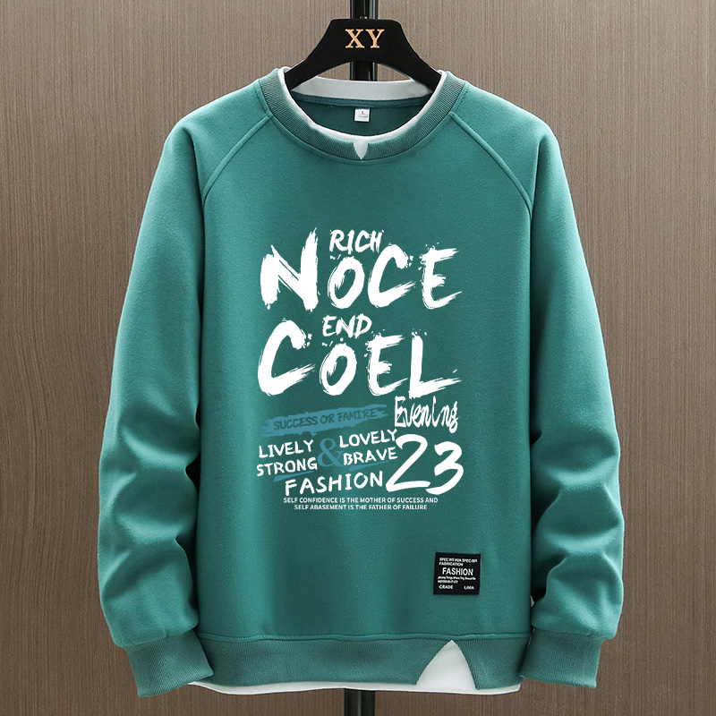 卫衣男士秋冬季加绒圆领休闲外套