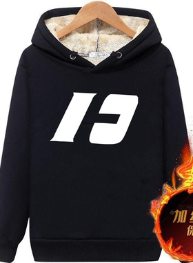 羊羔绒卫衣男生冬季潮牌isn港风痞帅气宽松加绒加厚保暖大码帽衫