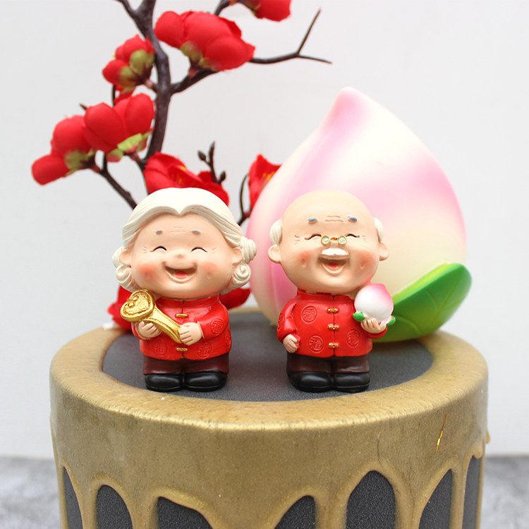 寿桃爷爷奶奶蛋糕装饰厂家直销