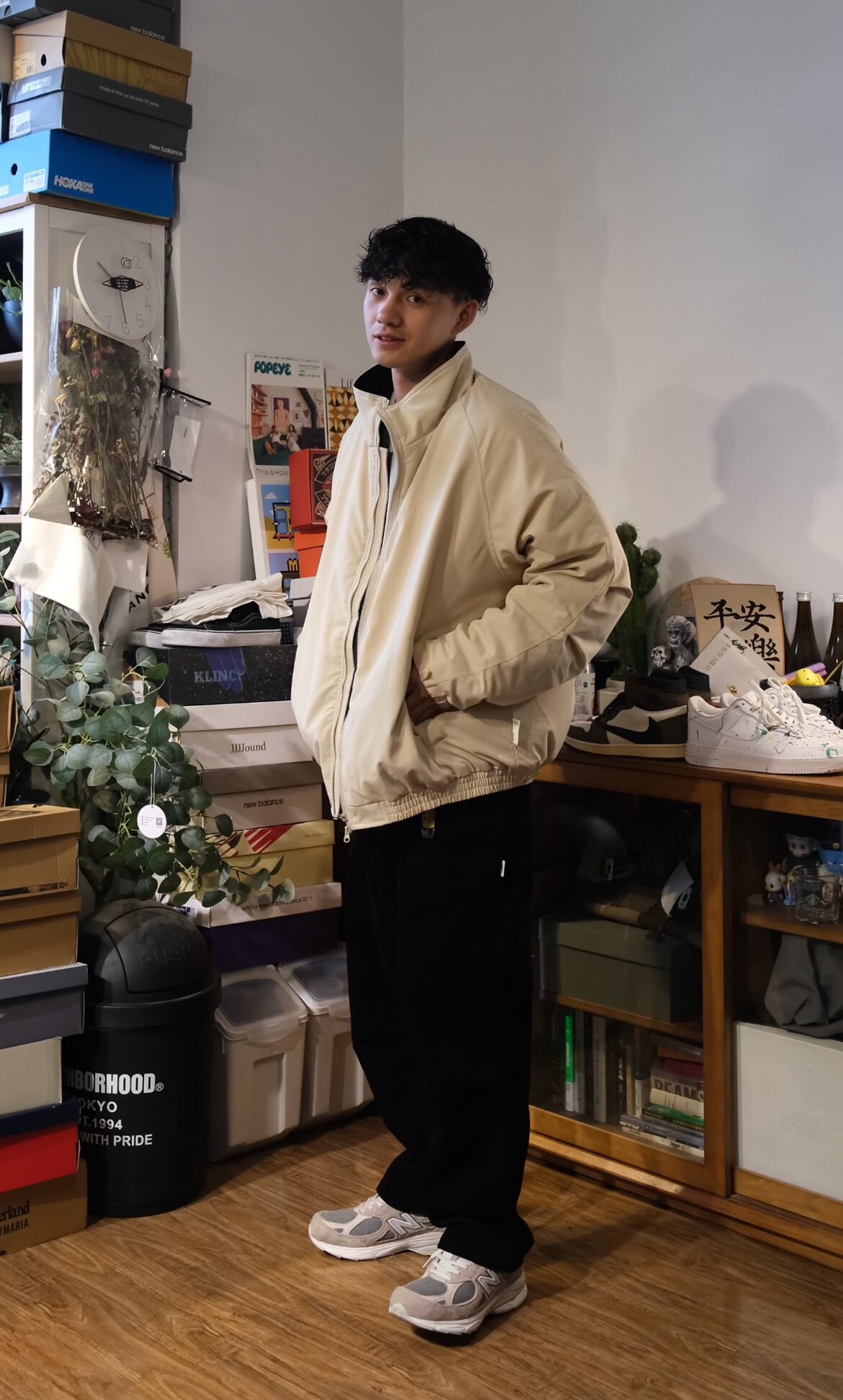 MARCHMANIA秋新款Clean fit宽松日系百搭摇粒绒内里保暖夹克棉服