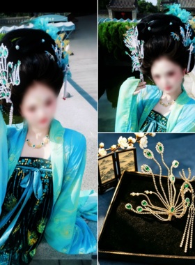 青雀金色翎偏凤重工黛玉发饰仙气