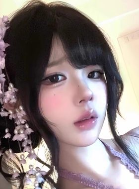 紫色铃兰花朵流苏头花发饰侧边夹