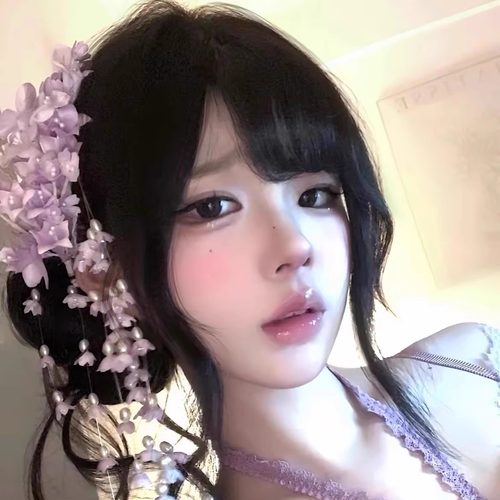 紫色铃兰花朵流苏头花发饰侧边夹