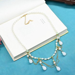 原创【 青丝暮雪】晚明马面裙配饰旗袍古风项链女珍珠软璎珞多层