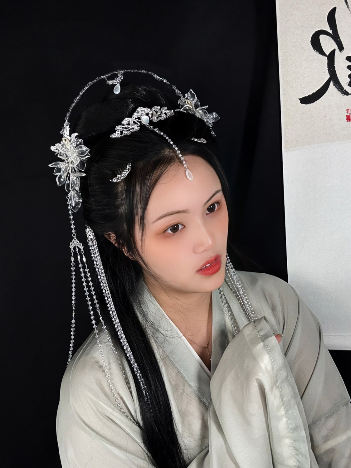 原创设计镀银古风发饰超仙气汉服