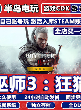 巫师3狂猎游戏Steam激活码CDK全DLC入库The Witcher 3 Wild Hunt