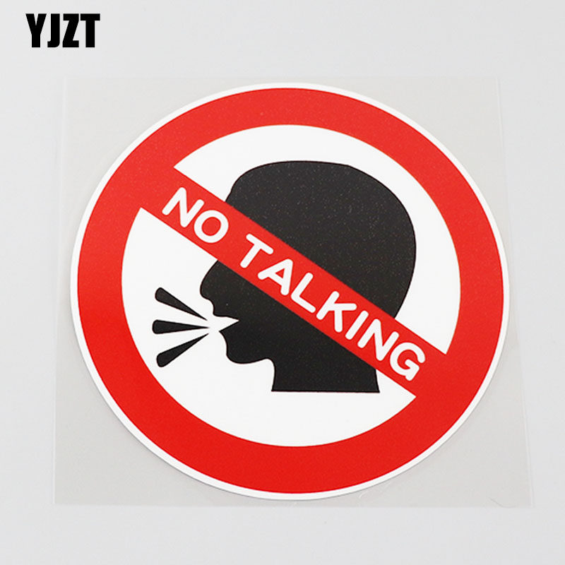 yjzt 汽车贴纸个性创意防水装饰贴no talking 禁止警示贴 cs1150
