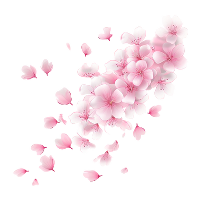 YJZT 飘落的樱花车身装饰个性划痕遮挡贴电动车摩托车贴纸