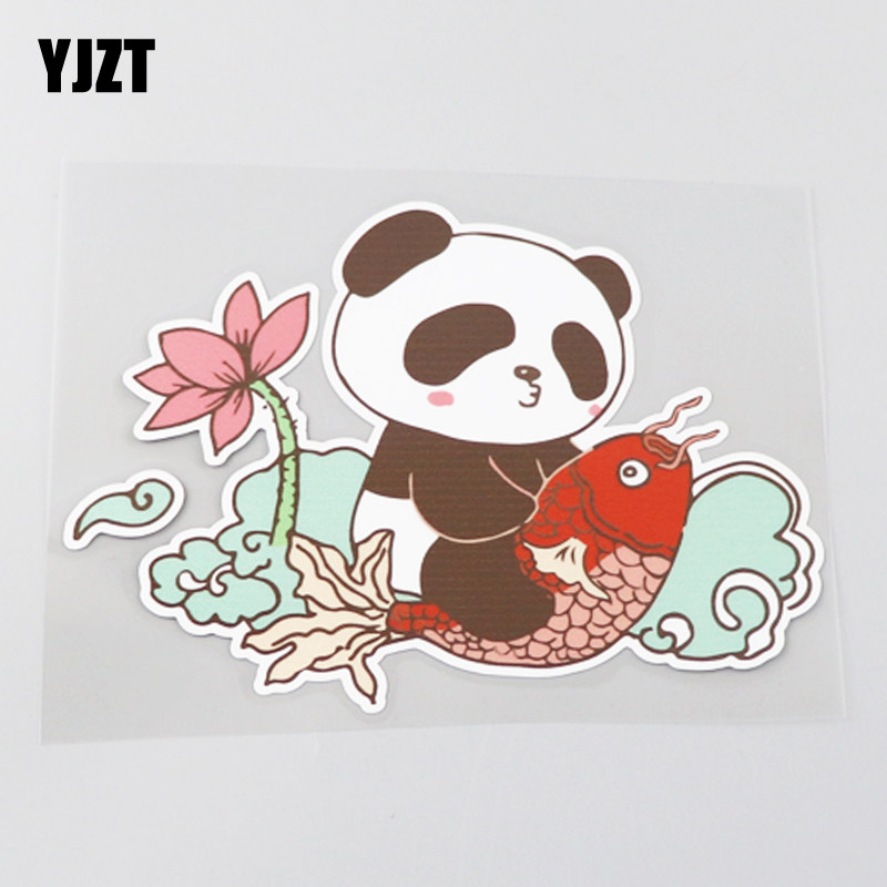 yjzt 创意国风系列国宝熊猫锦鲤好运来 传统好寓意汽车贴纸cst580