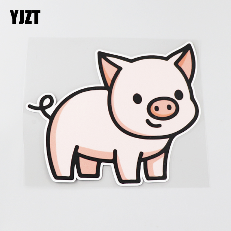 YJZT 可爱少女心粉色小猪卡通汽车装饰贴纸 划痕遮盖遮挡 CST316