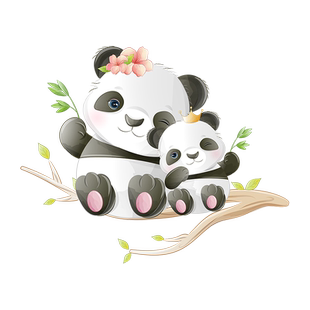 YJZT 可爱卡通熊猫防水汽车贴纸大面积遮挡划痕保险杠装饰车贴