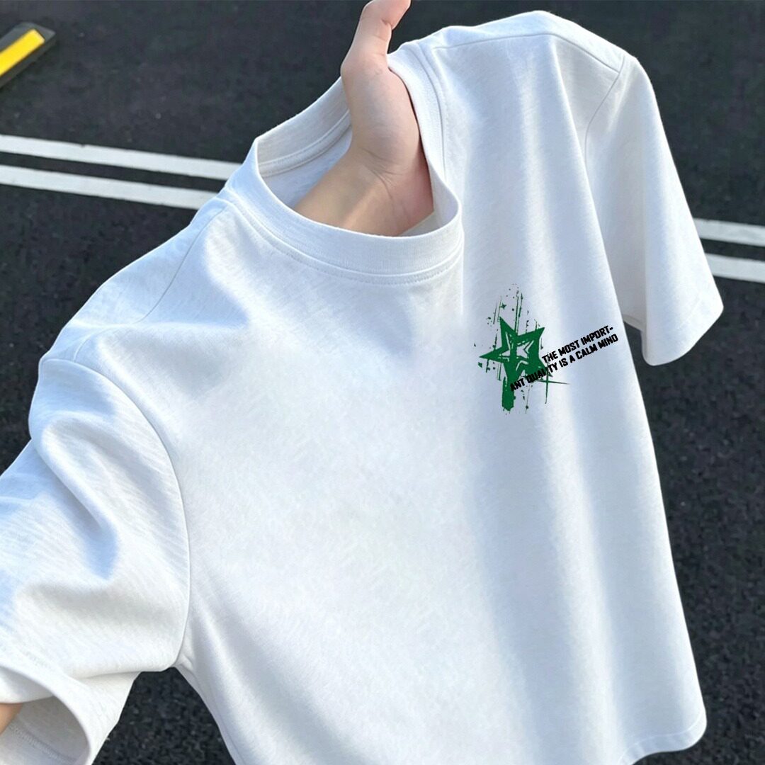 美式潮牌个性印花短袖T恤男女夏季街头宽松百搭休闲潮流韩版上衣