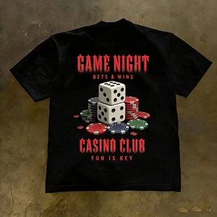 美式复古高街印花短袖t恤男原创街头欧美潮牌hiphop重磅上衣