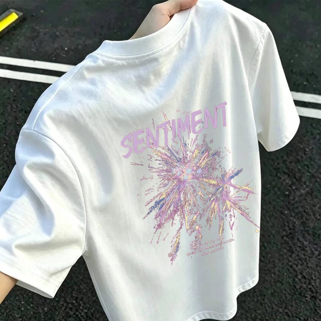美式字母短袖印花重磅ins情侣圆领潮流T恤男女夏季230G重磅T
