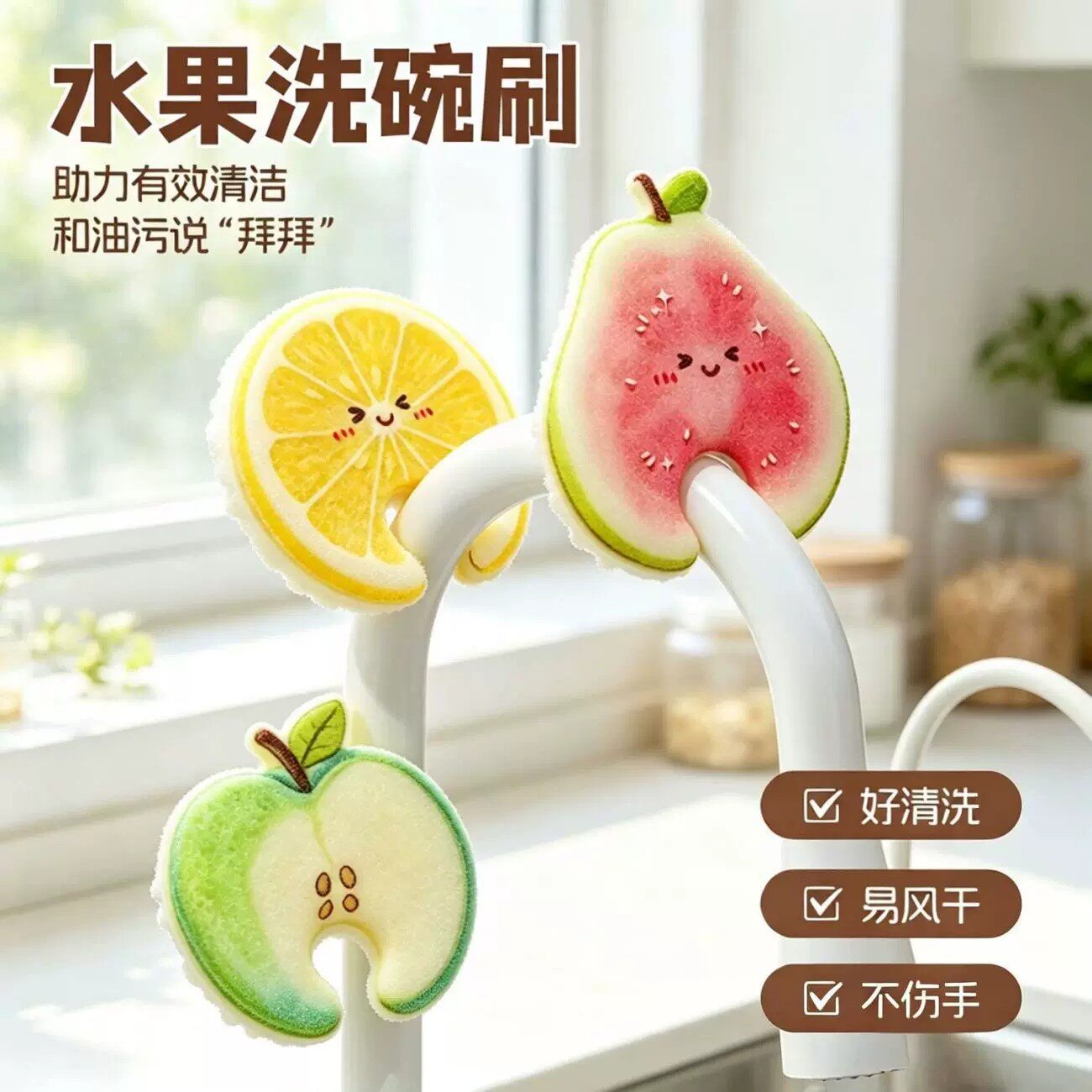 【下单立减50】可爱水果洗碗刷创意卡通清洁刷好清洗不伤手厨房