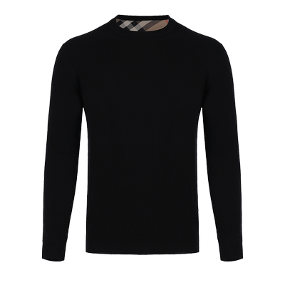 Hellen&woody纯色羊毛圆领毛衣男