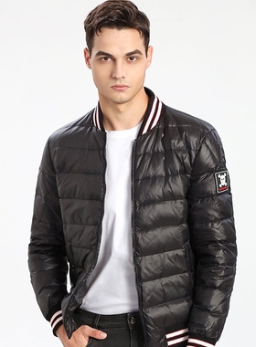 HELLEN&WOODY男装冬季新款薄款奢侈品羽绒服白鸭绒羽绒服夹克外套