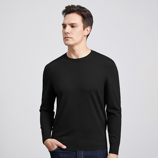 羊毛衫 男士 秋季 圆领毛衣休闲保暖打底针织衫 新款 HELLEN&WOODY男士