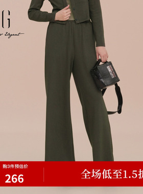 XG/雪歌XK102037A583军绿色运动休闲裤2026春季新款直筒裤长裤女