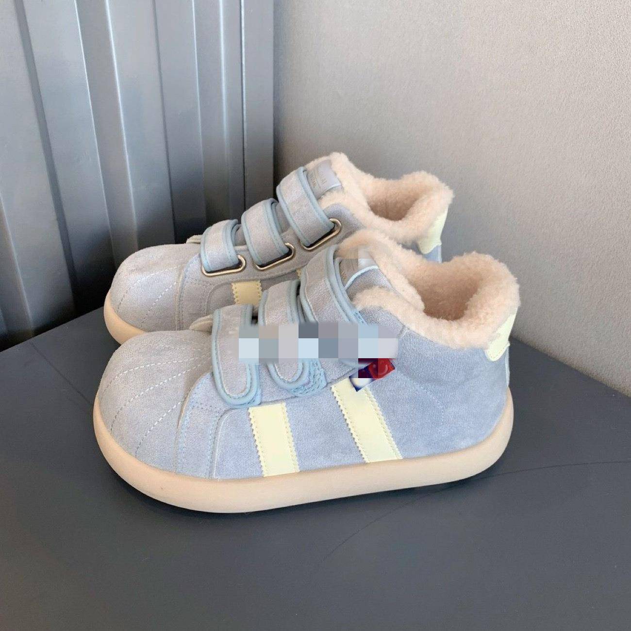 加绒魔术贴高帮棉鞋女款保暖加厚冬季2025新款百搭厚底面包雪地靴