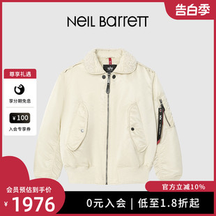 联名系列 NEIL BARRETTx 棉服 Alpha白色男士 飞行员夹克加厚