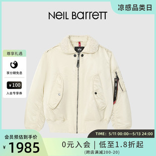 联名系列 NEIL BARRETTx 棉服 Alpha白色男士 飞行员夹克加厚