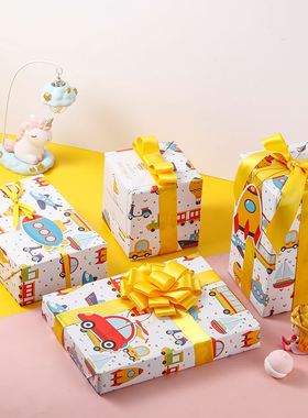 卡通礼品纸汽车包装纸大尺寸wrapping paper children gift wrapp