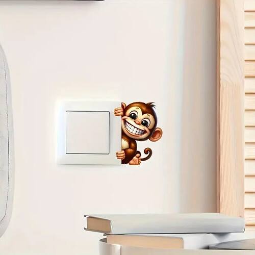 1-piece set of cute monkey stickers - easy to peel off, perf