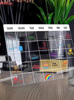Acrylic Weekly Planner Desktop Note Board Dry Erase Whiteboa