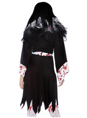 S-XL Evil Bloodstained Nun Dress Halloween Ghost Dress制服