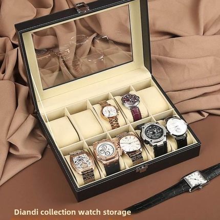 Leather watch display jewelry dustproof storage box手表盒