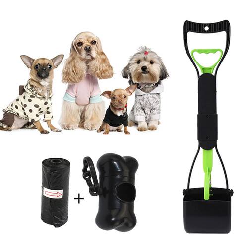 Pooper Scooper for Dog Jaw Clamp Heavy Duty Long Handle Poop