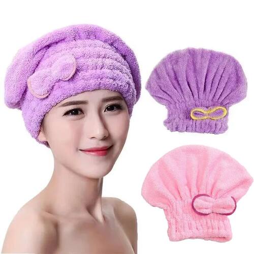 1Pc Microfibre Quick Hair Drying Bath Towel Bowknot Wrap Tow