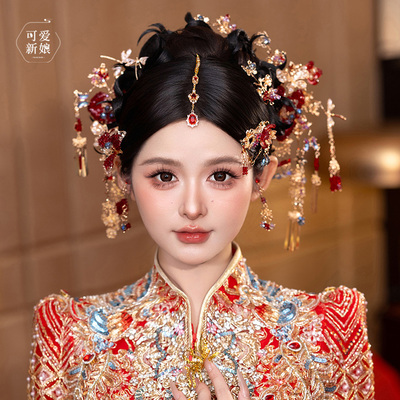 龙凤褂新娘头饰高级感发簪