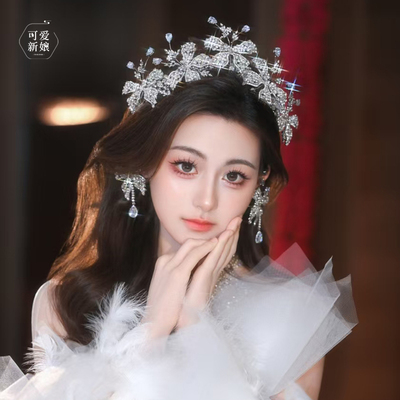 新娘精致超仙蝴蝶减龄皇冠
